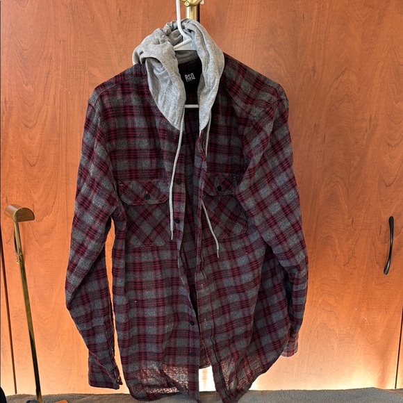 Men's Plaid Jacket with Hood - Picture 1 of 3